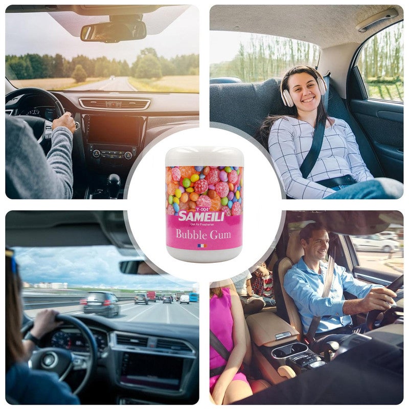 ساميلي معطر جو جل - عطر يدوم طويلاً للسيارة والمنزل، يوضع على حامل الأكواب ولوحة القيادة، مزيل للروائح الكريهة، معطر جو للسيارة والمكتب وغرفة النوم وغرفة المعيشة (برائحة العلكة) - Image 5